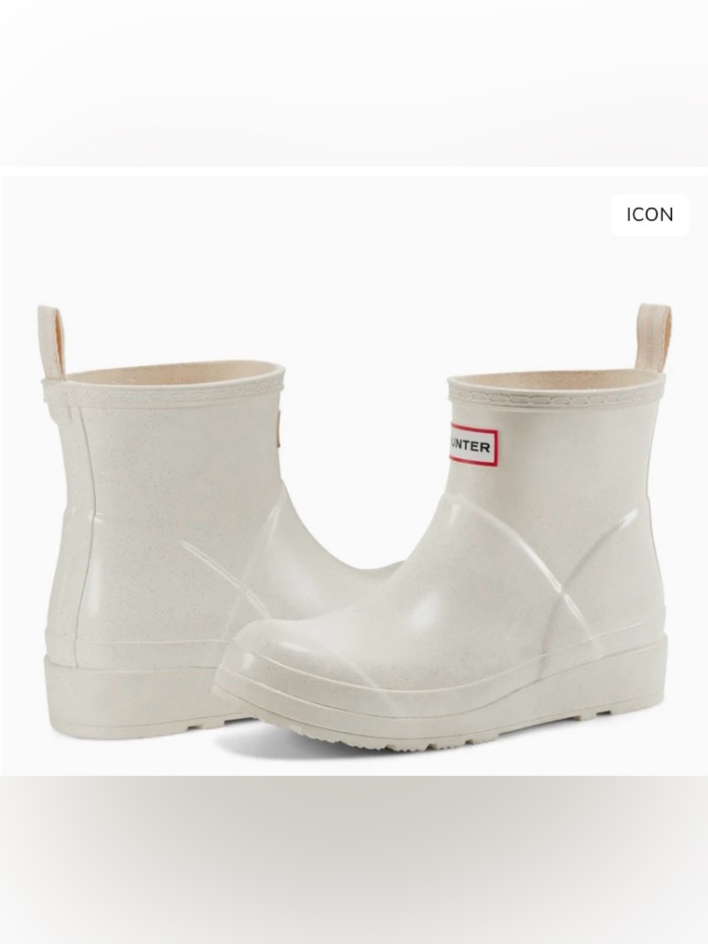 Hunter Short Rain Boots in Light Cream